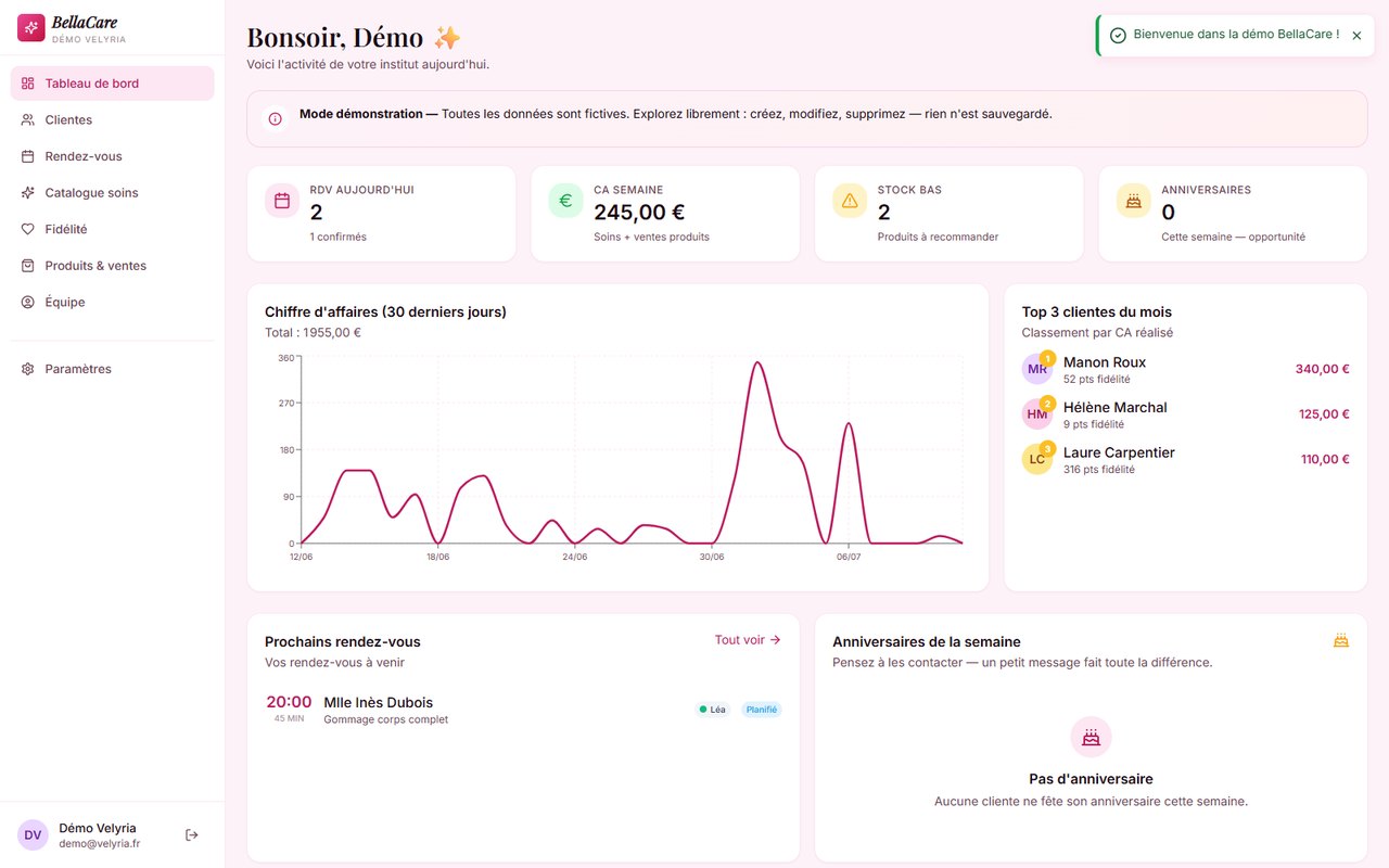 BellaCare · logiciel de gestion pour institut de beauté