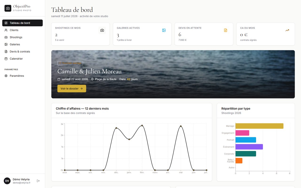 ObjectifPro · logiciel de gestion pour studio photo