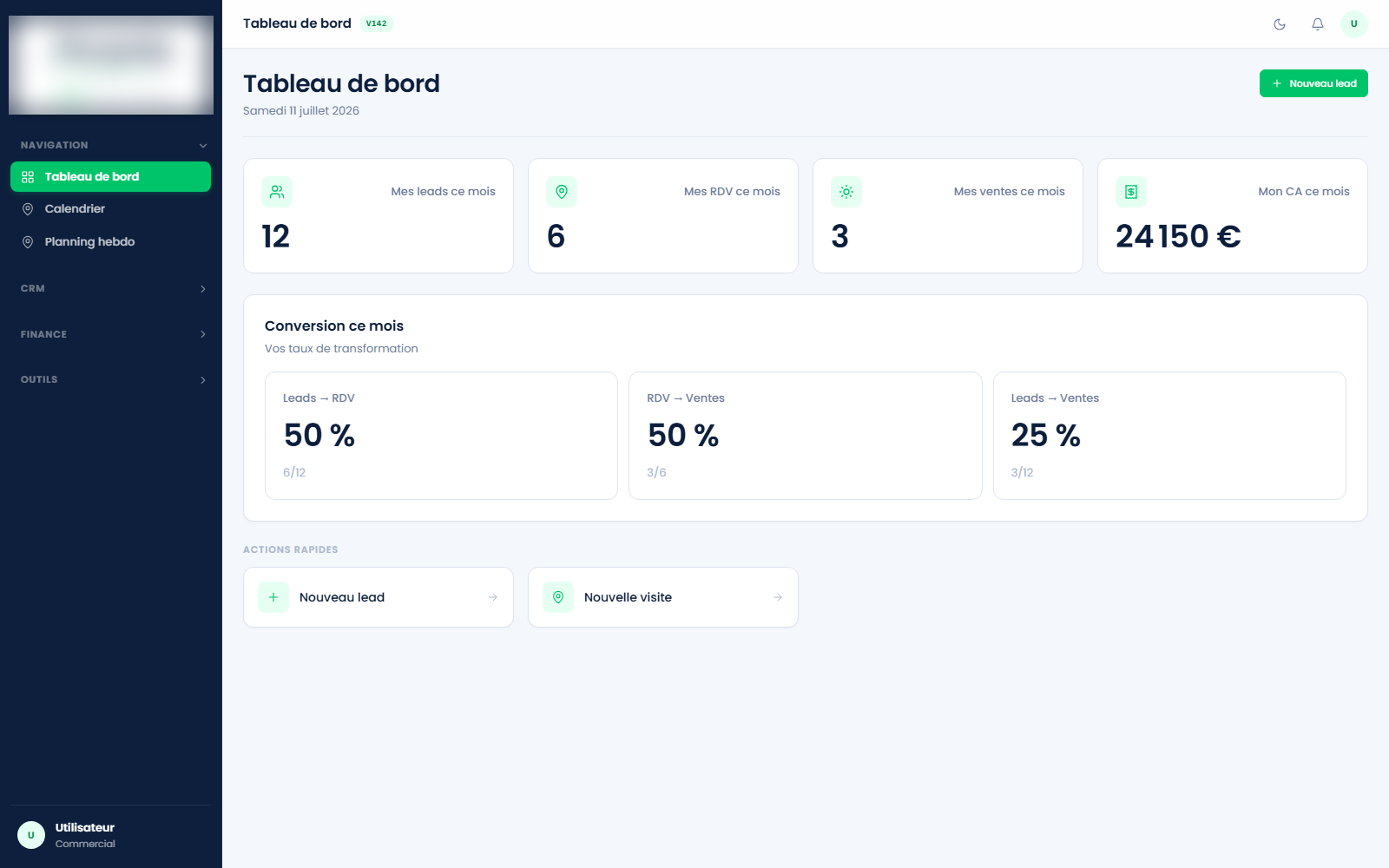 Plateforme métier ENR · tableau de bord